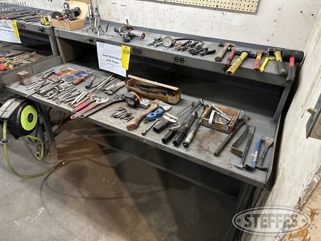 Steel work bench w/misc. tools